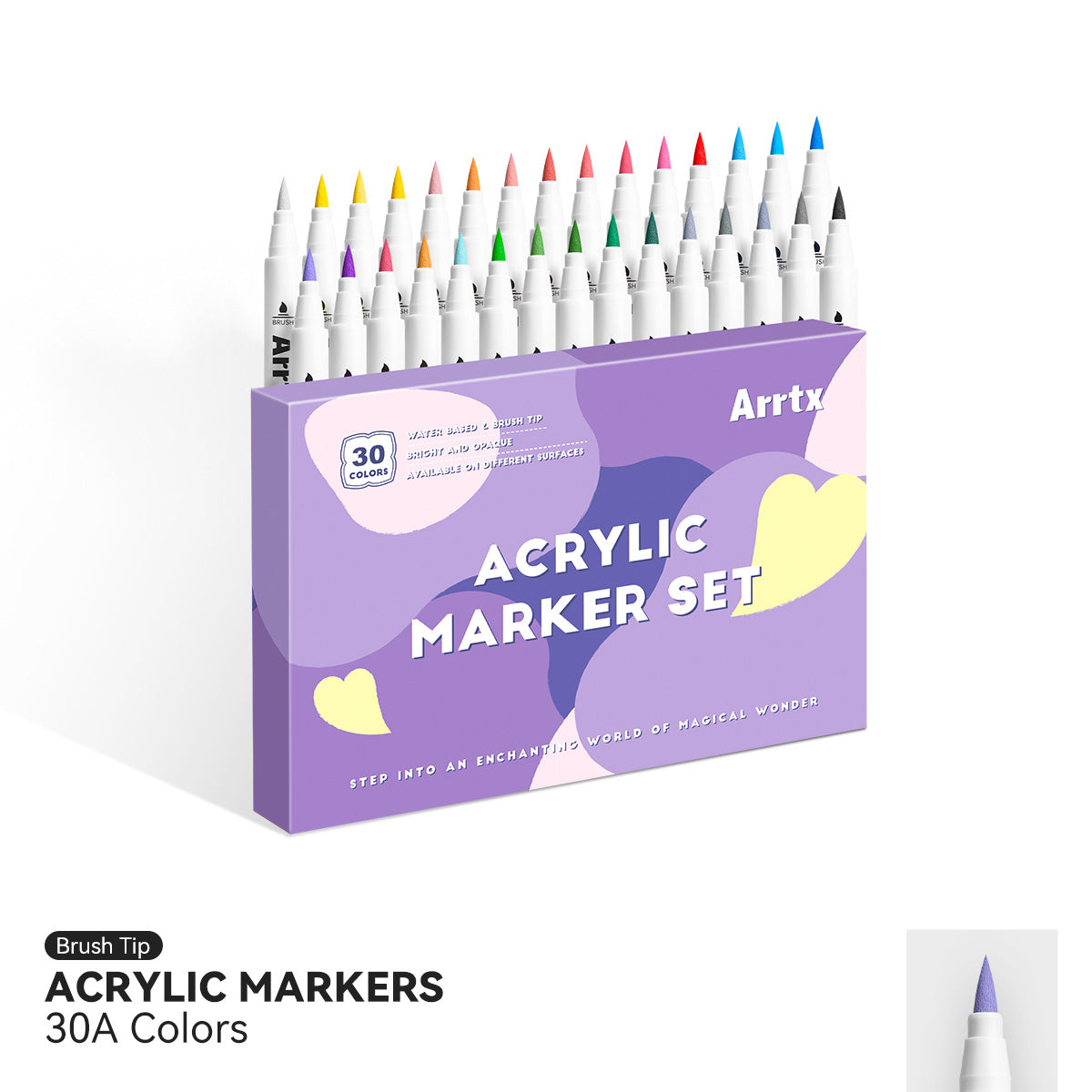 Arrtx 30 Colors Acrylic Paint Pens 30A Acrylic Markers