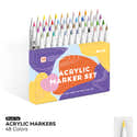 Feutres Acryliques 48 Couleurs - Double Pointe (fine Et Pinceau) - Pour Bois, Verre, Toile, Céramique - 3