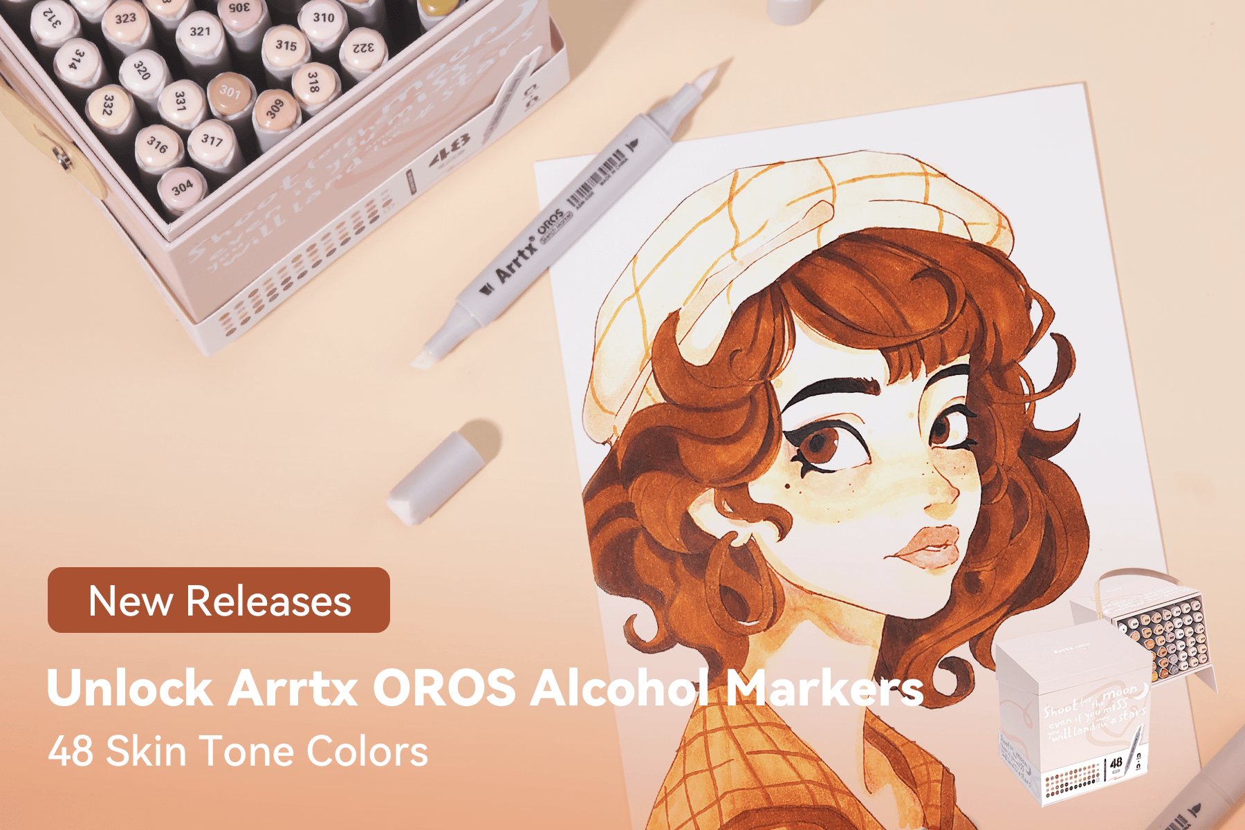 Elevate Your Artwork with Our New Skin Tone 48 Colors Alcohol Markers
