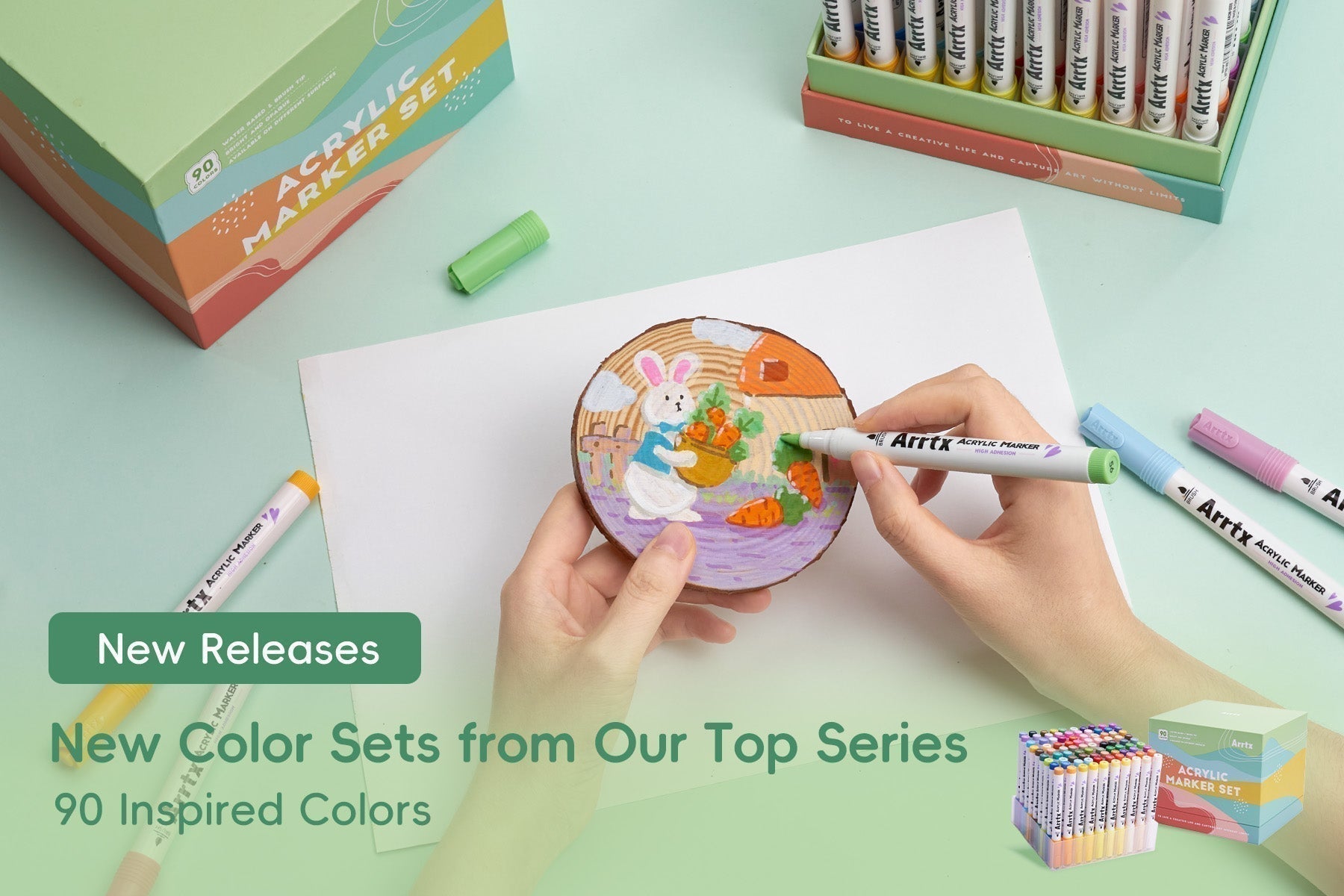 New Launch: The 90 Landscape Colors Acrylic Marker Set Is Here