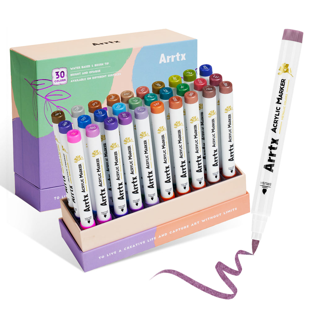 ARRTX Metallic Acrylic Markers 30 Colors – Arrtx