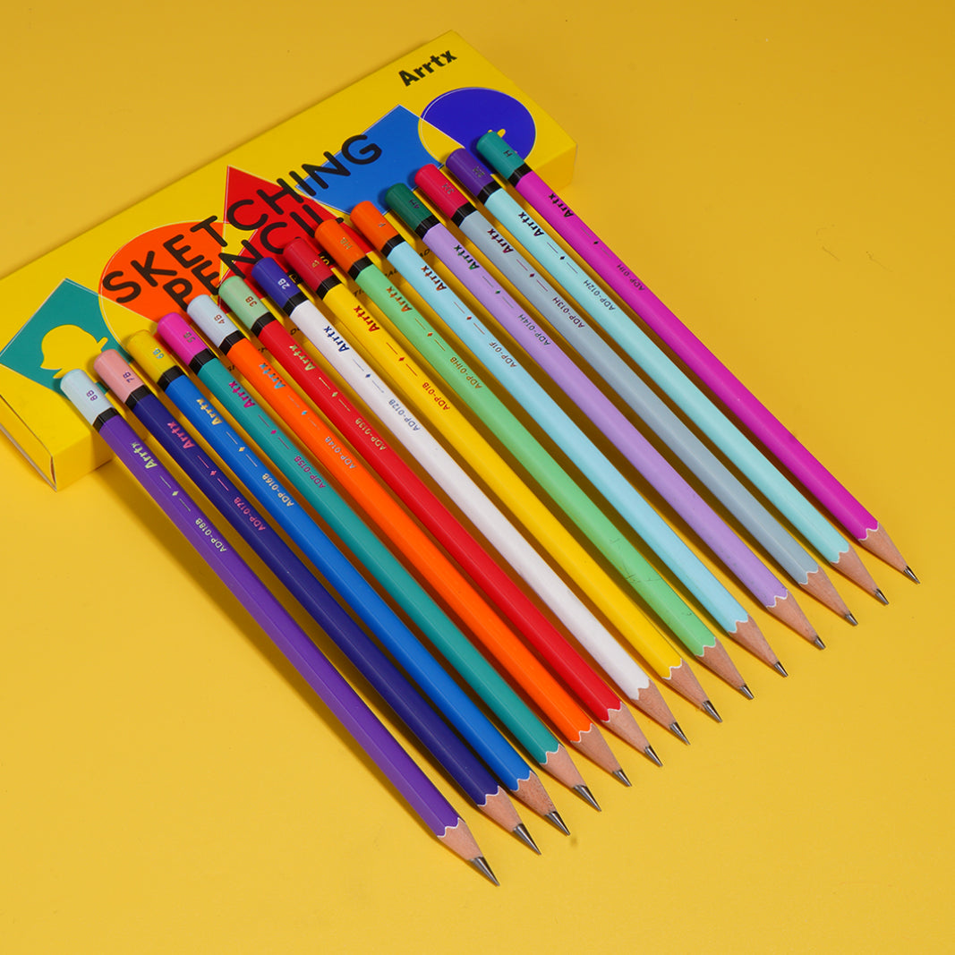 14PCS Set Professional Drawing Sketching Pencil Art Pencils Graphite Shading  Pencils Standard Pencil Artists Beginners Supplies
