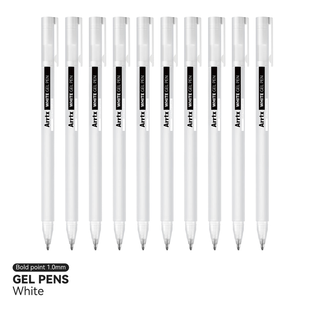 Arrtx White Gel Pens 10 Pack, 1.0MM Bold Point Opaque Gel Ink Pens,Lar –  ArrtxArt