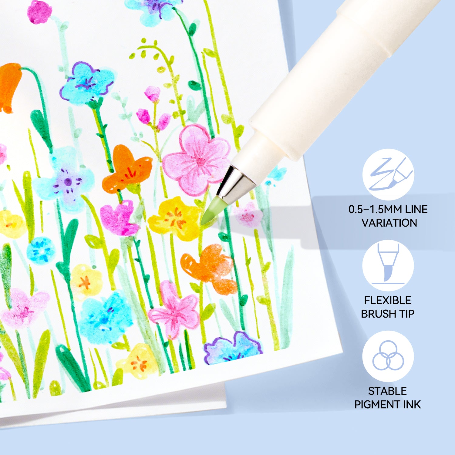 ARRTX 24 Colors Brush Pens Set