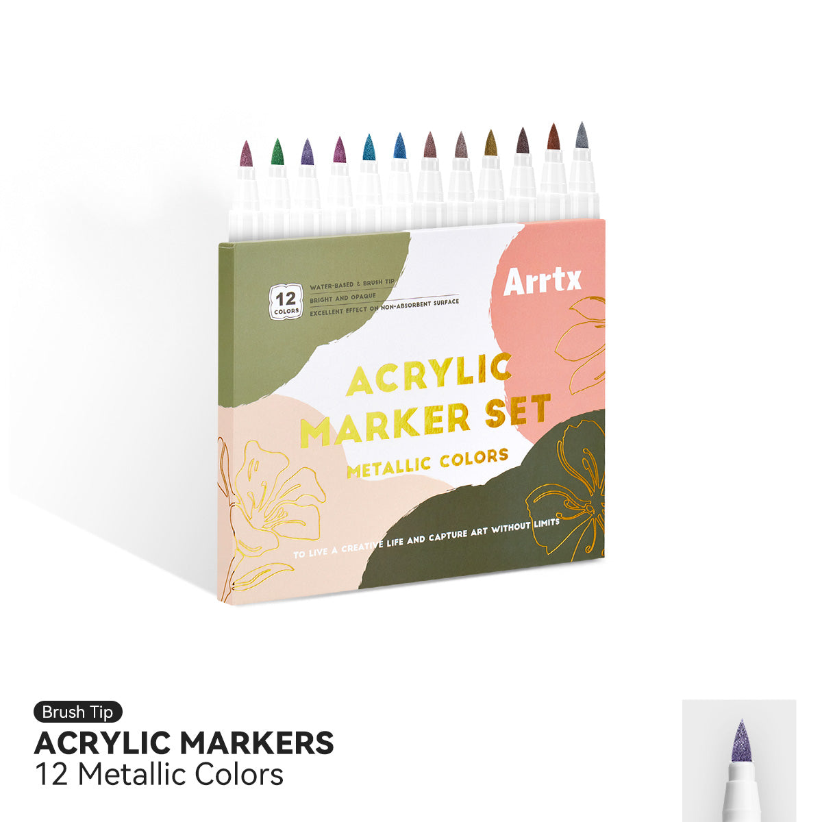 Arrtx Acrylic Paint Pens, 32 Colors Brush Tip and Fine Tip (Dual Tip) –  WoodArtSupply