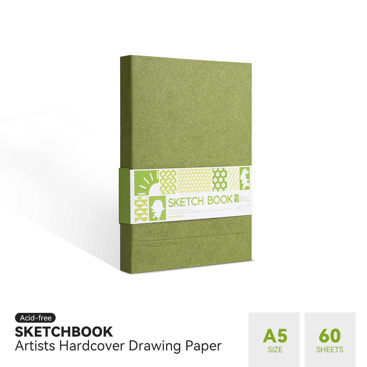 Arrtx Sketchbook A5 Artists Hardcover Drawing Paper Durable Acid-Free
