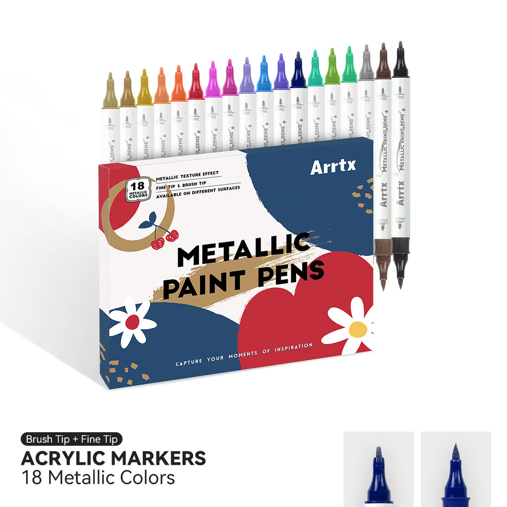 Acrylic Paint Pen, Water Based, Extra Fine Point, 18 Colors, Odorless  Opaque Ink