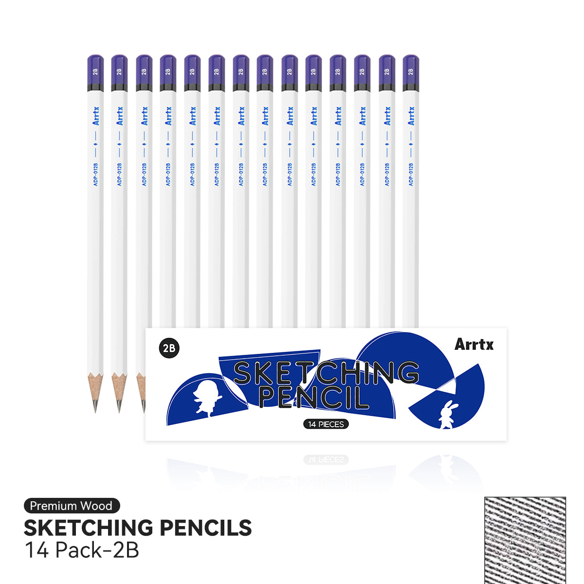 Arrtx Sketch Pencils 14 Pack 2B Ensemble de crayons à dessin