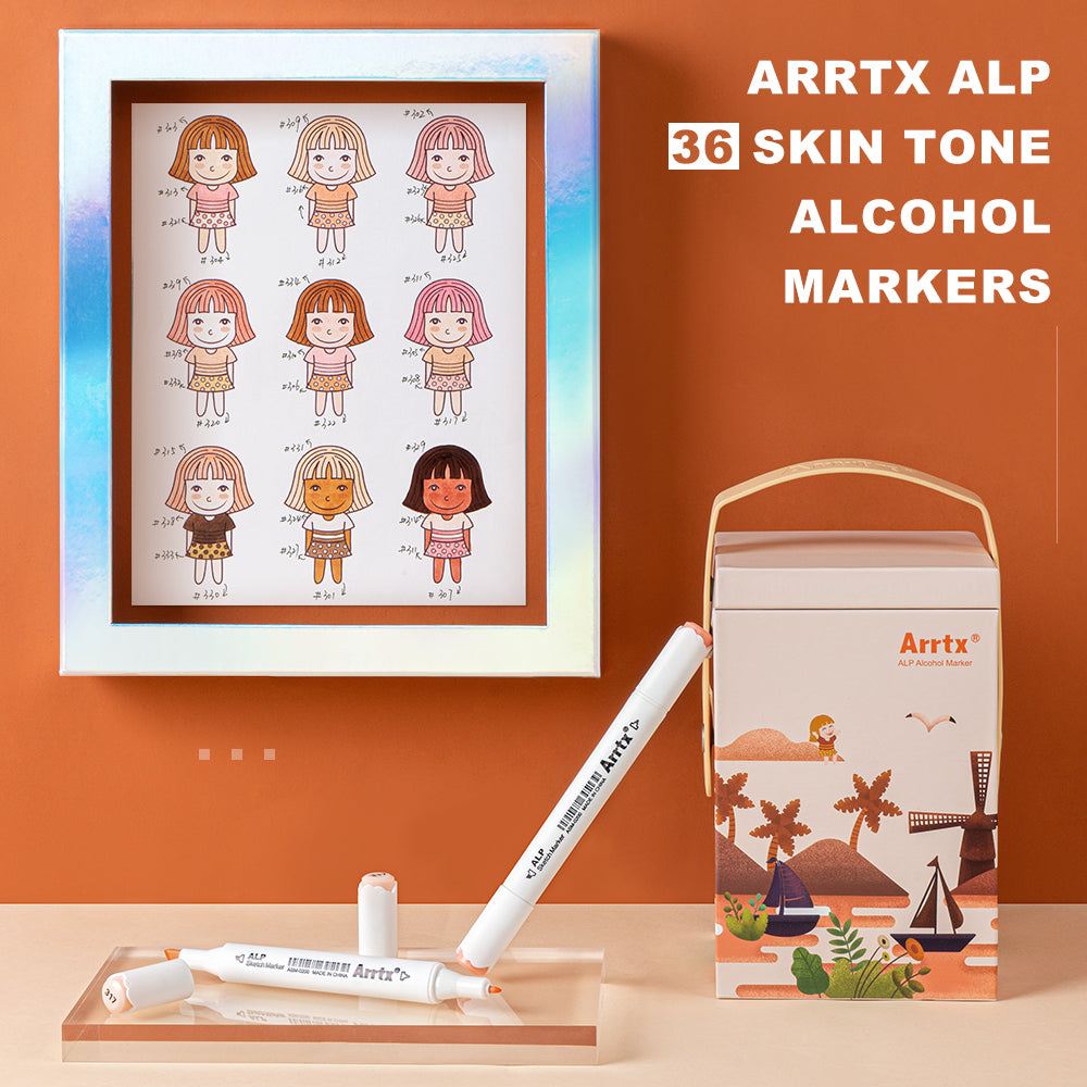 Arrtx ALP 36 Skin Tone Colors Alcohol Paint Markers