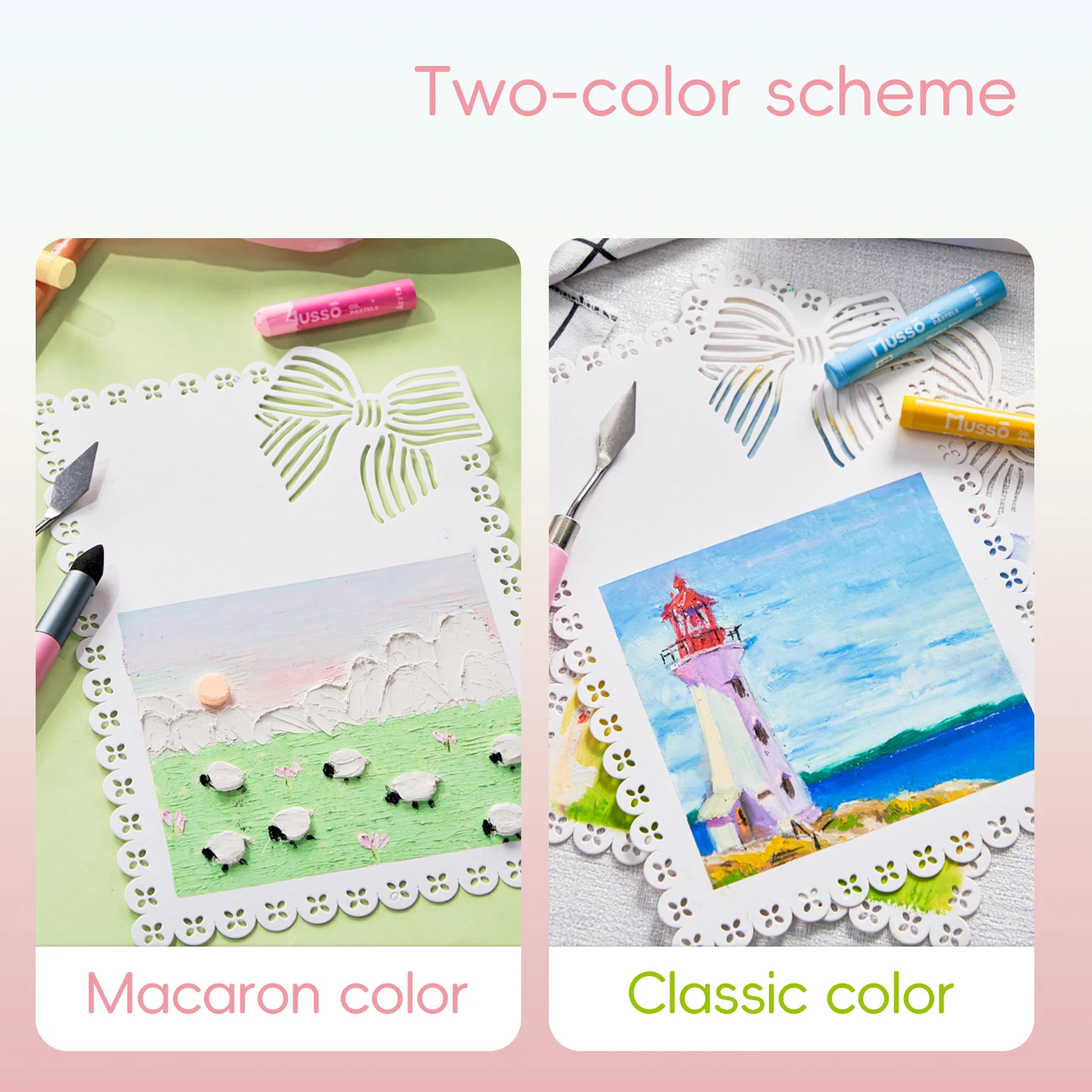 Arrtx 60 Colors Musso Oil Pastels Smooth Drawing Pastel Set