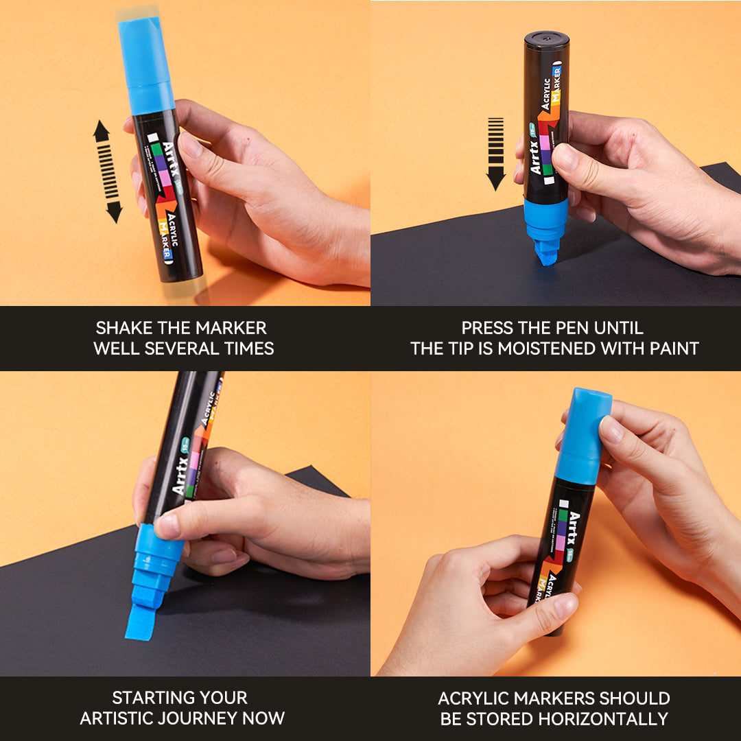 Arrtx 10 Colors Jumbo Acrylic Markers (15mm Broad Tips) – ArrtxArt