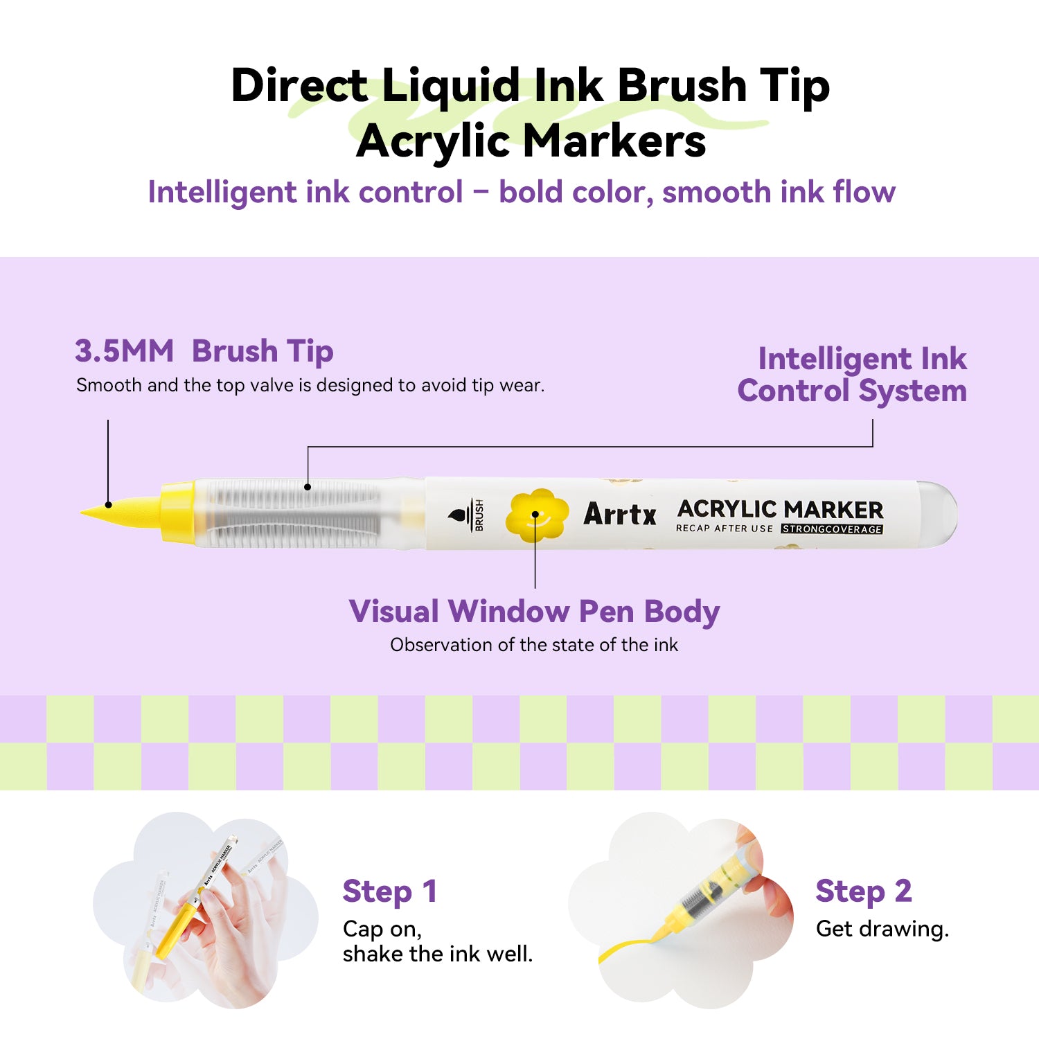 Arrtx Acrylic Marker Trial Pack 3PCS Exclusive Paint Markers Pens