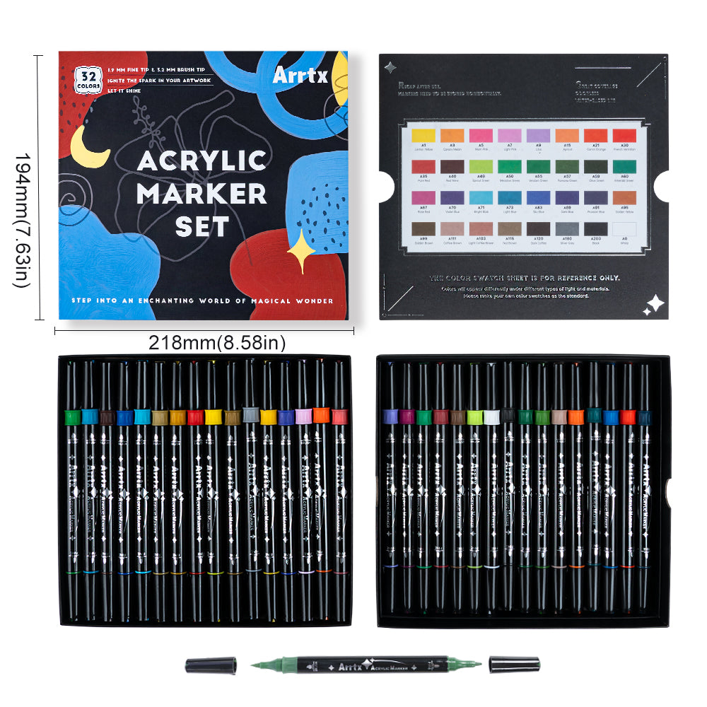 Arrtx Single Acrylic Marker 60 Brush Tip High Adhesion Paint Pen – ArrtxArt