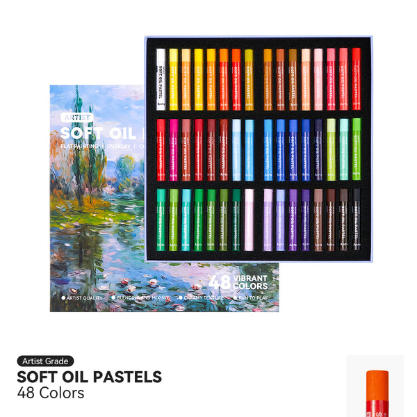 Arrtx 72 couleurs pastels à l'huile ensemble de pastels à dessin lisse
