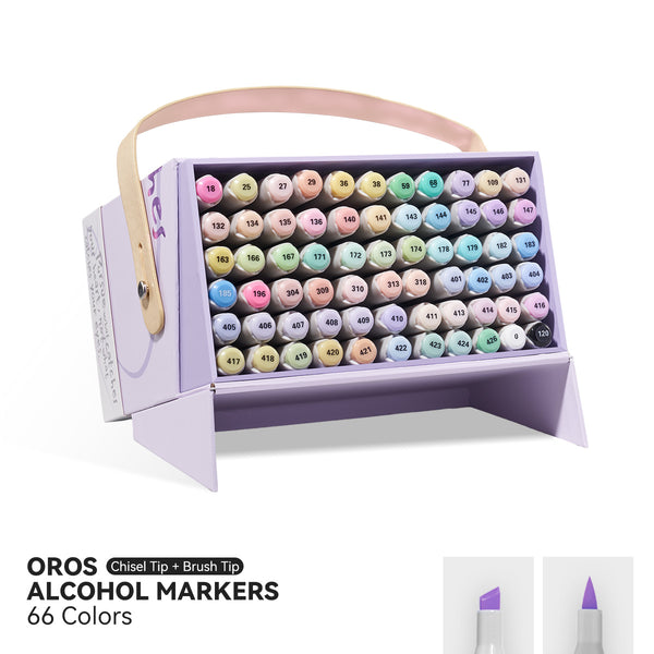 Arrtx OROS 66 couleurs pastel marqueurs à l'alcool ensemble de stylos à peinture