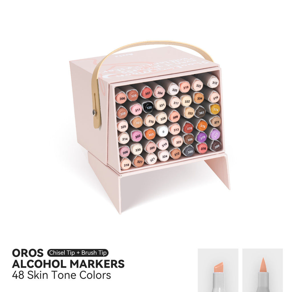 Arrtx OROS 48 Alcohol Markers Skin Tone Colors Paint Markers Dual