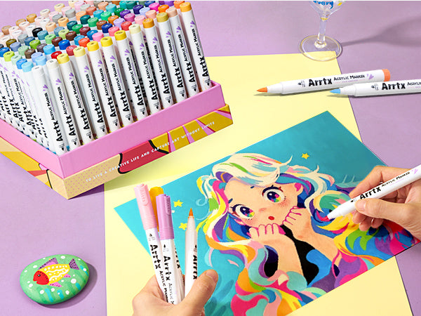 Arrtx Paint Markers, Pencils, Pastels, Papers, Art Supplies