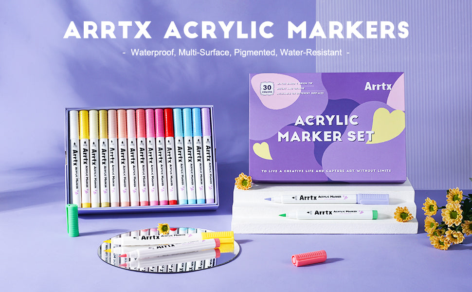 Arrtx 30A Colors Acrylic Markers Paint Pens Brush Tip – ArrtxArt