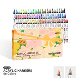 ARRTX 66 Colors Acrylic Paint Markers Dual Tip