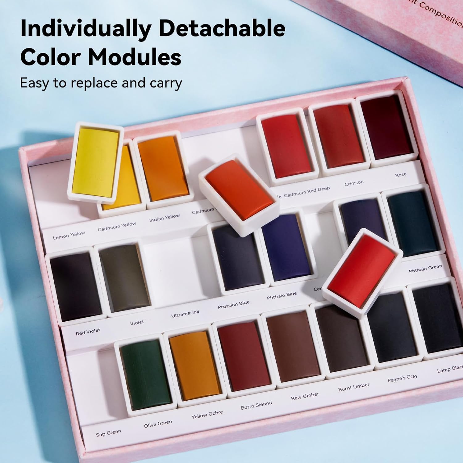 Arrtx 24 Colors Watercolor Paint Set Art Supplies Portable Painting Set