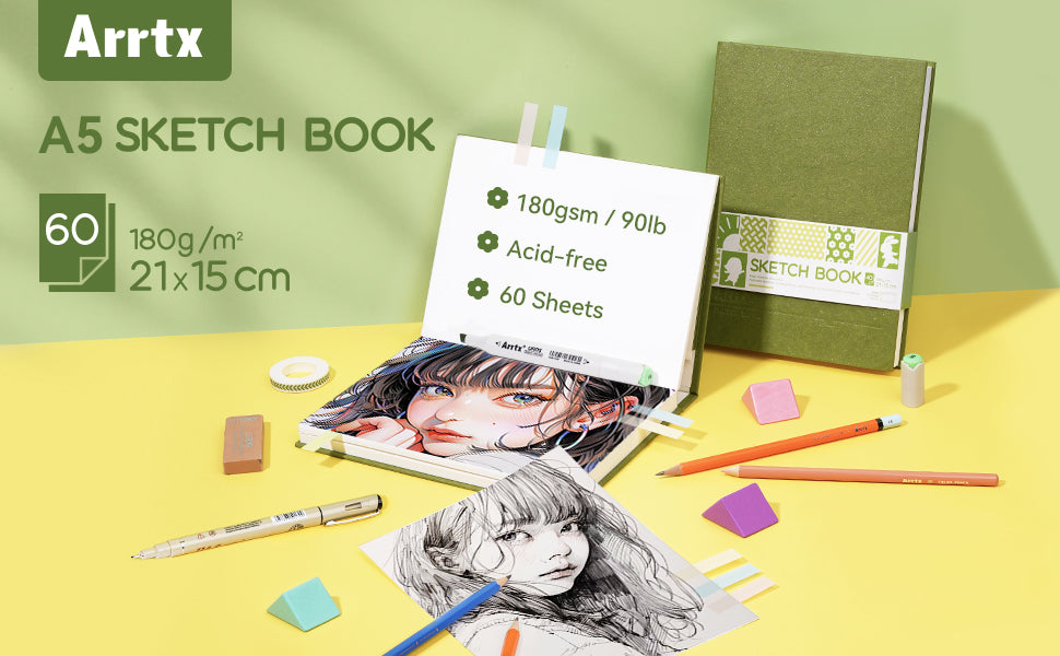 Best Sketchbook For Alcohol Markers,180 GSM,100 Pages