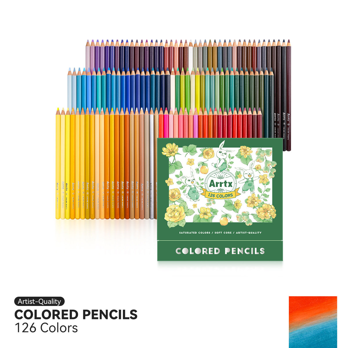 Arrtx 126 ensemble de crayons de couleur crayons à dessin