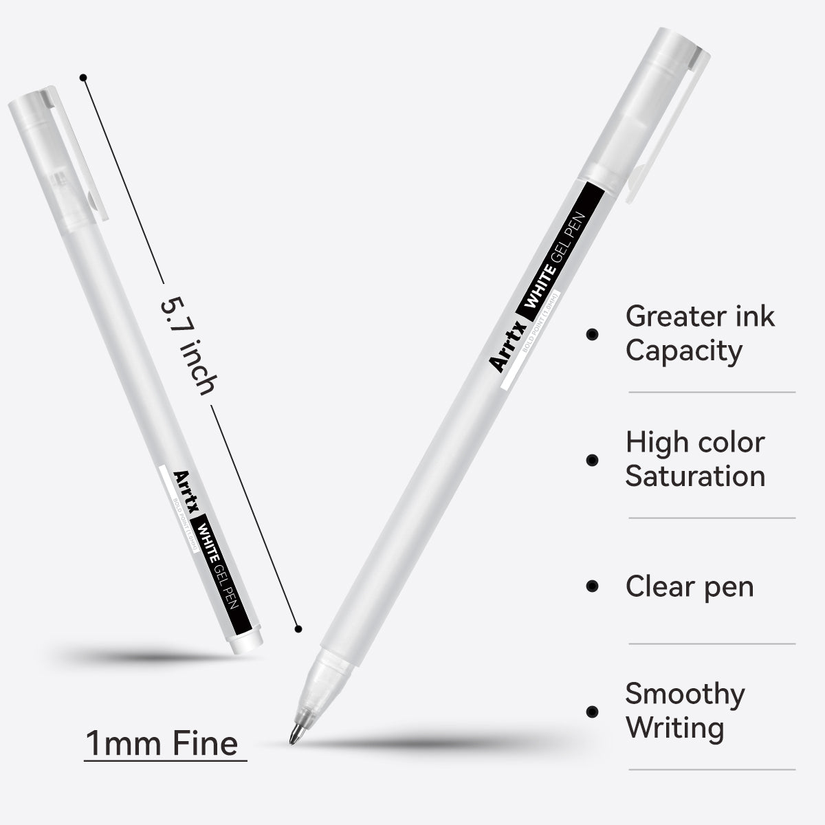 Arrtx – stylos à encre Gel couleur or, paquet de 10, encre de grande capacité
