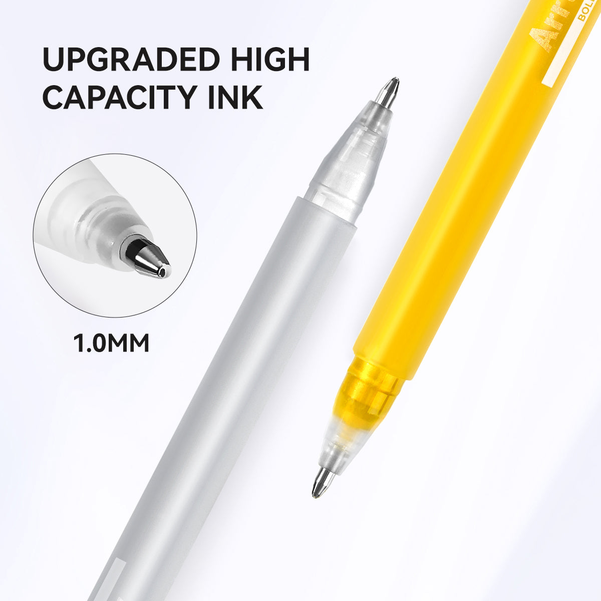 Arrtx – stylos à encre gel, couleur or et argent, paquet de 8, grande capacité, à encre blanche