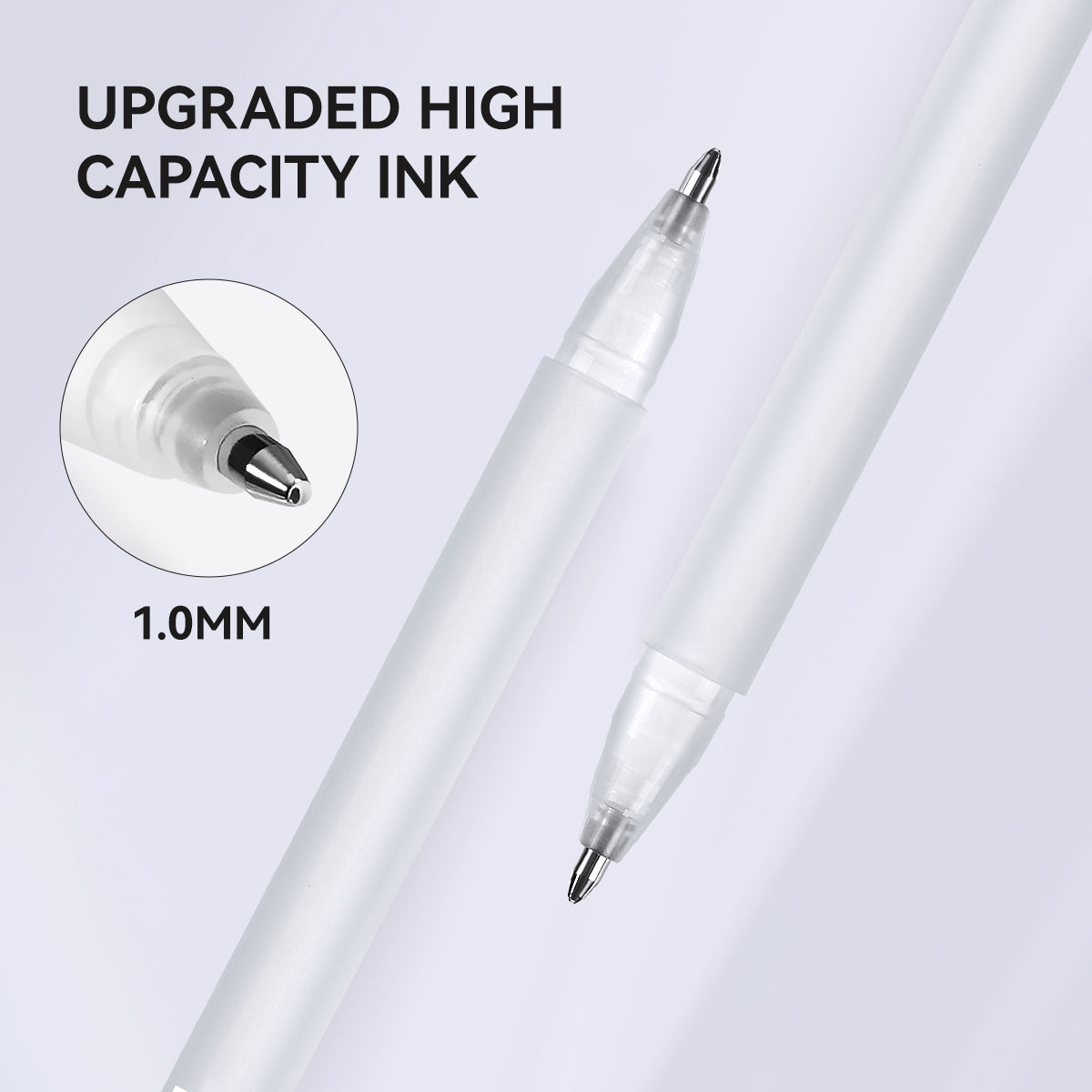 Arrtx  Gel Pens White Color 8 Pack Large Capacity White Ink Pens