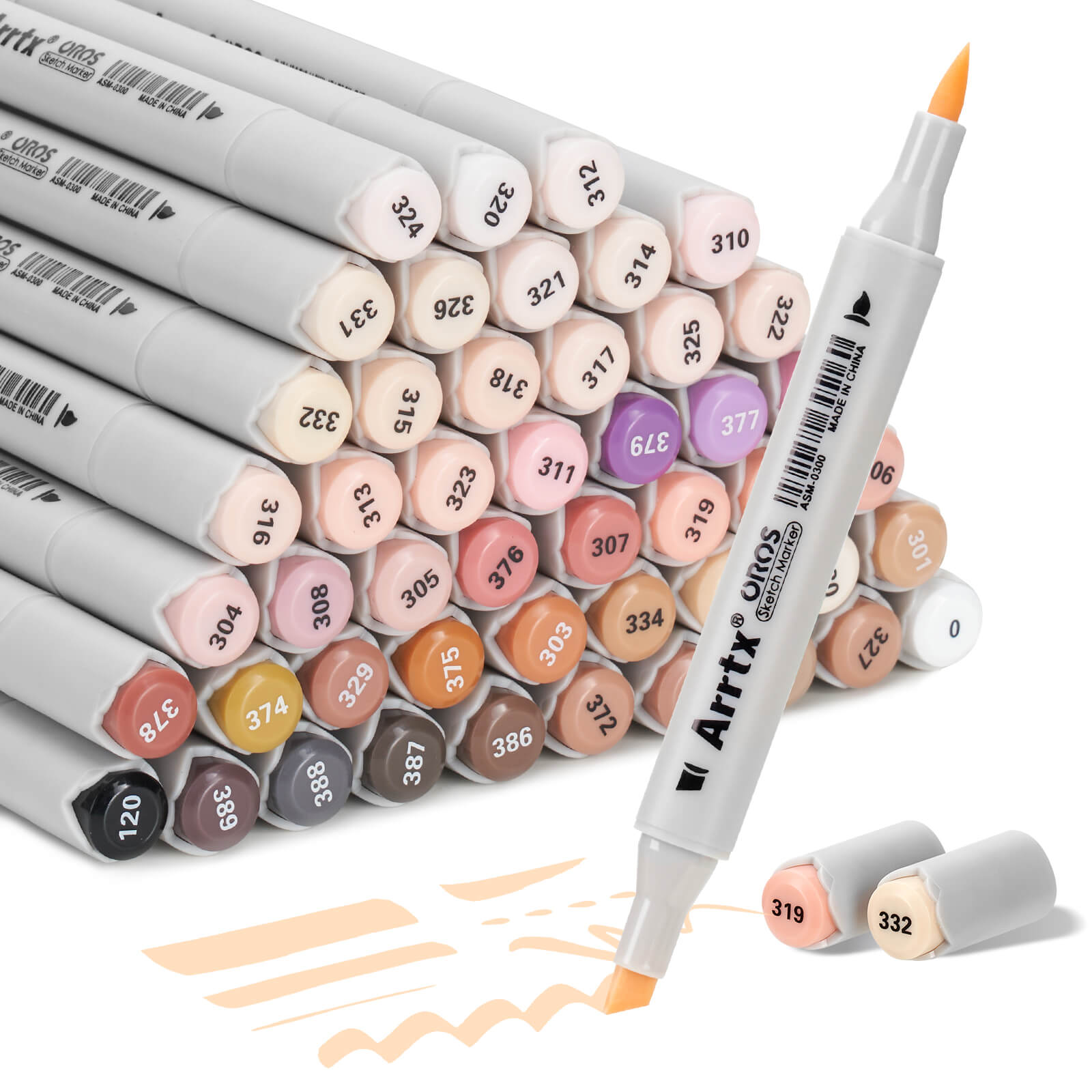Arrtx OROS 48 Skin Tone Colors Alcohol Markers Paint Pen Set