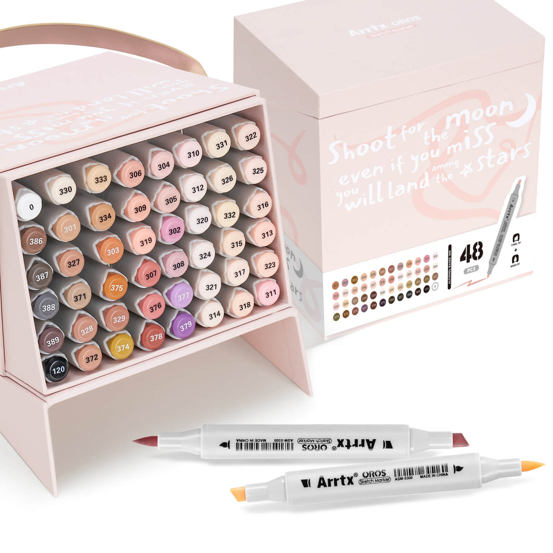 Arrtx OROS 48 Skin Tone Colors Alcohol Markers Paint Pen Set – ArrtxArt