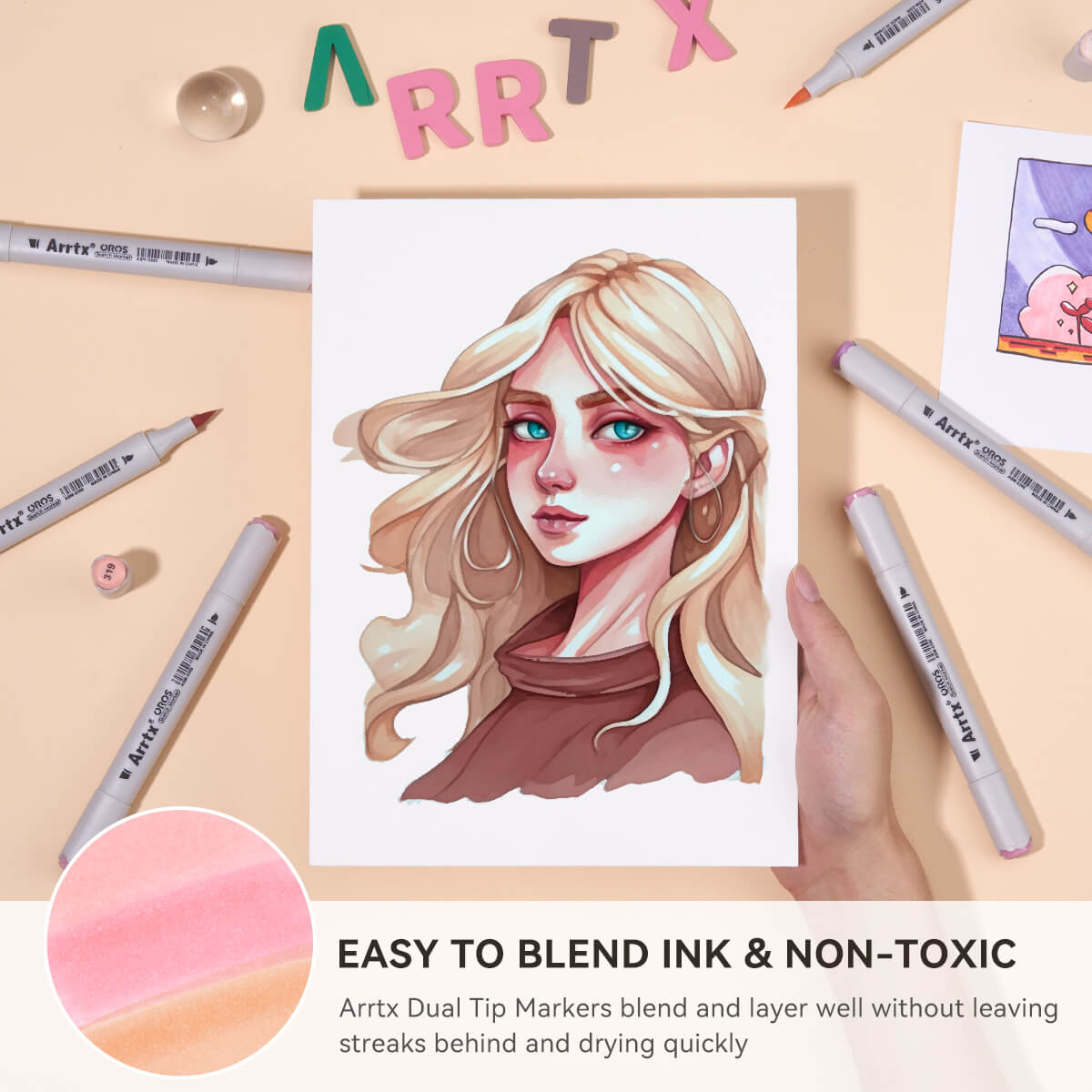 Arrtx Alcohol Markers OROS 48 Skin Tone Colors Paint Markers Dual Tip ...