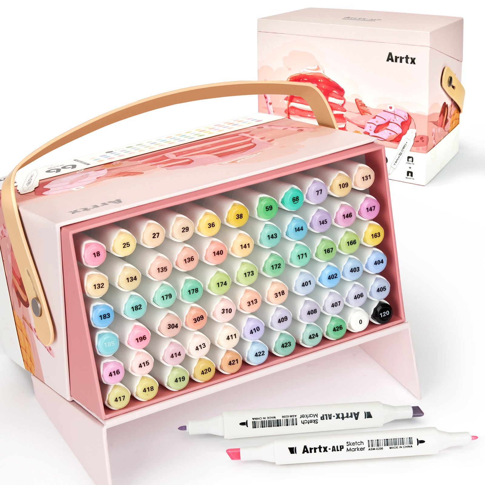 Arrtx ALP 66 Alcohol Markers Pastel Colors Paint Markers Dual Tip
