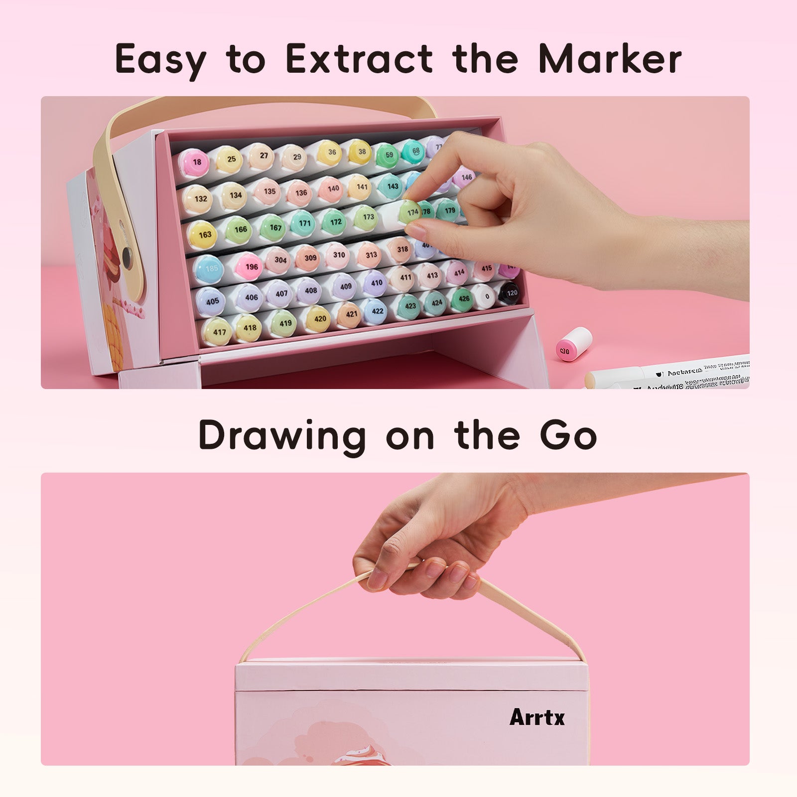 Arrtx ALP 66 Alcohol Markers Pastel Colors Paint Markers Dual Tip