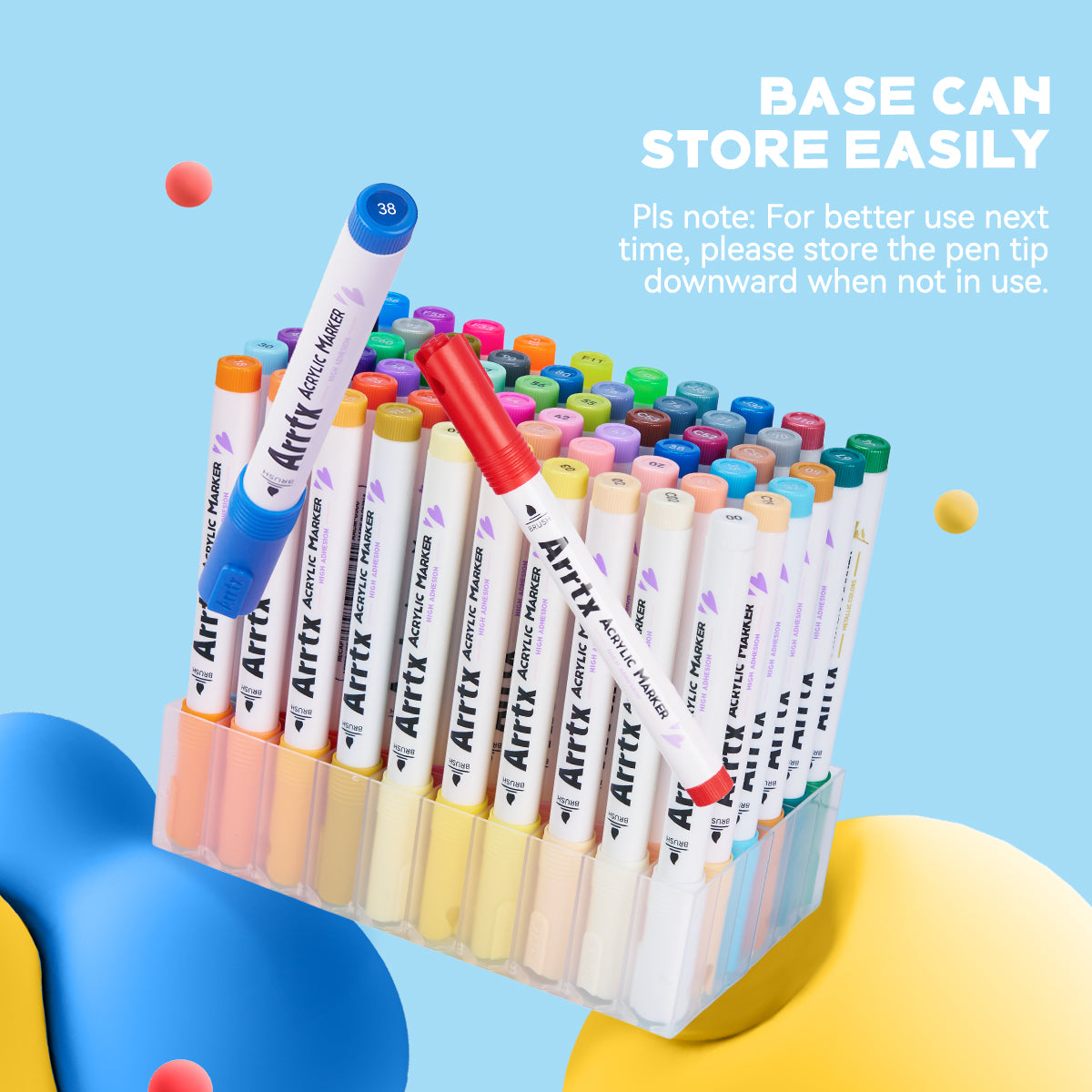 Arrtx 60A Colors Acrylic Paint Markers Brush Tip Art Supplies