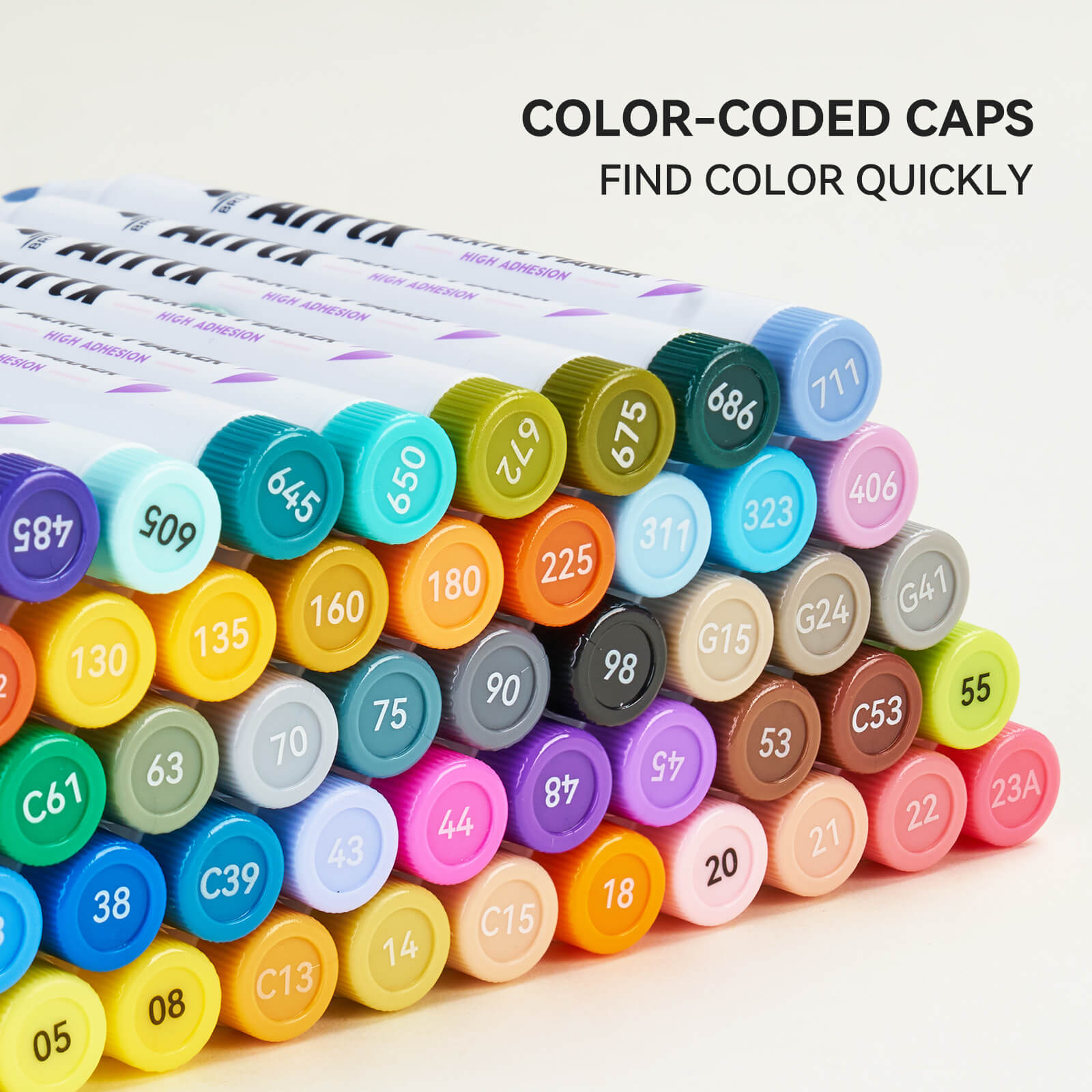 Arrtx 60C Colors Acrylic Paint Markers Brush Tip Art Supplies