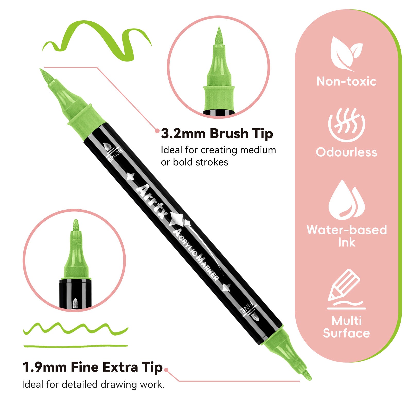 Arrtx 112 Colors Acrylic Paint Markers Dual Tip Paint Pens
