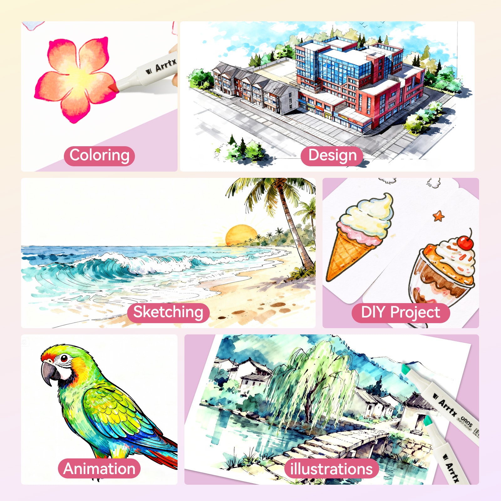 Arrtx OROS 160 Alcohol Markers Dual Tip Paint Markers