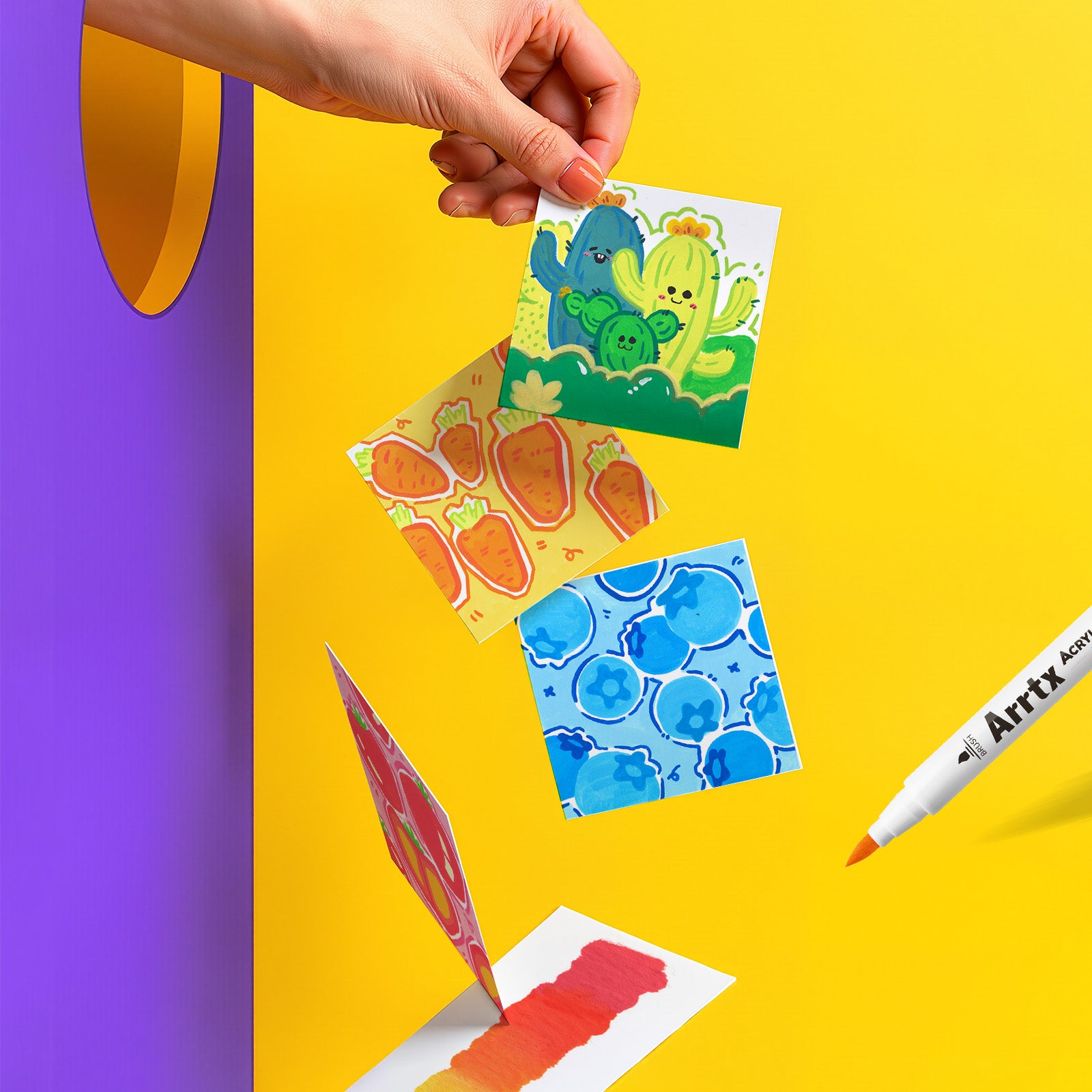 Arrtx 150 Colors Brush Tip Acrylic Paint Markers