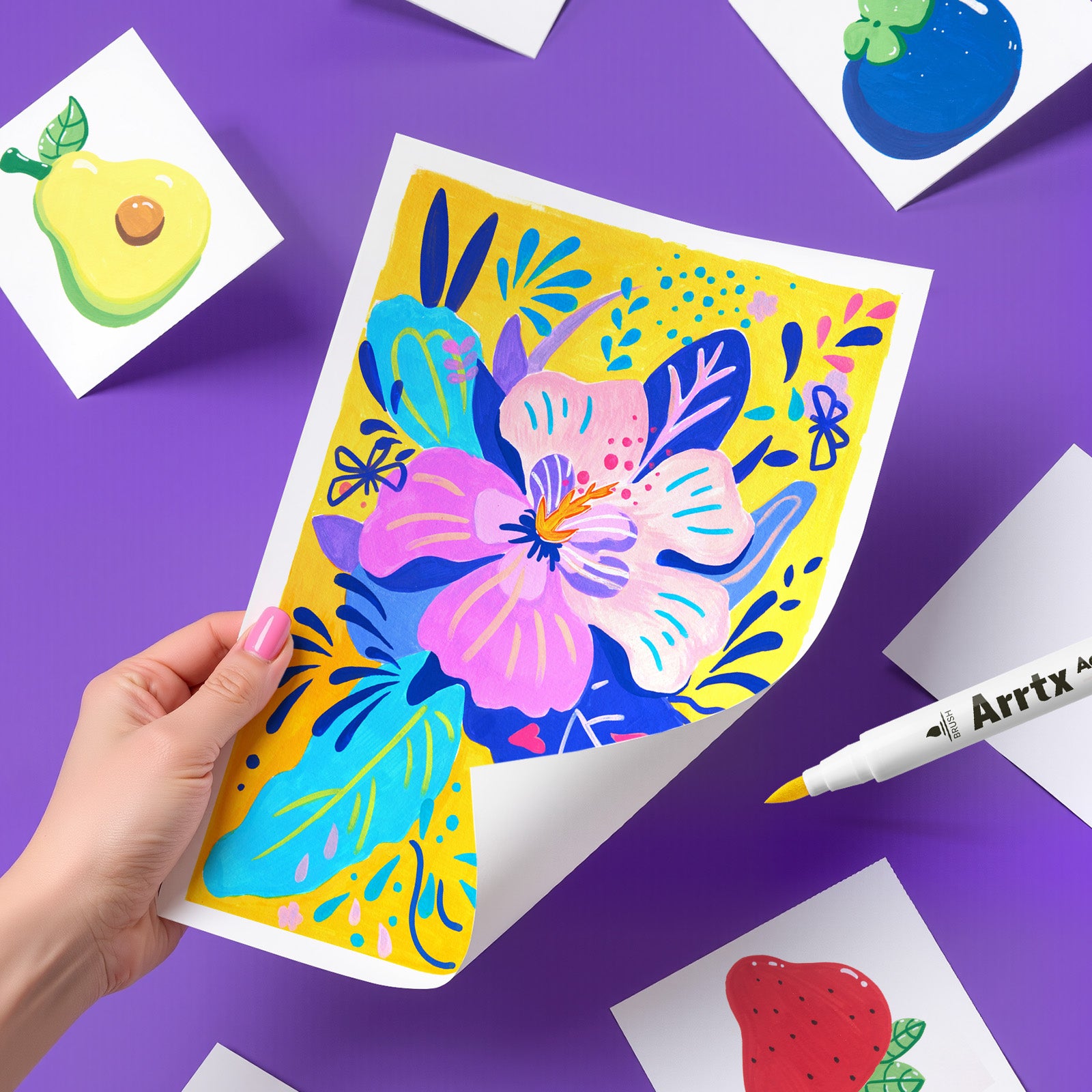 Arrtx 150 Colors Brush Tip Acrylic Paint Markers