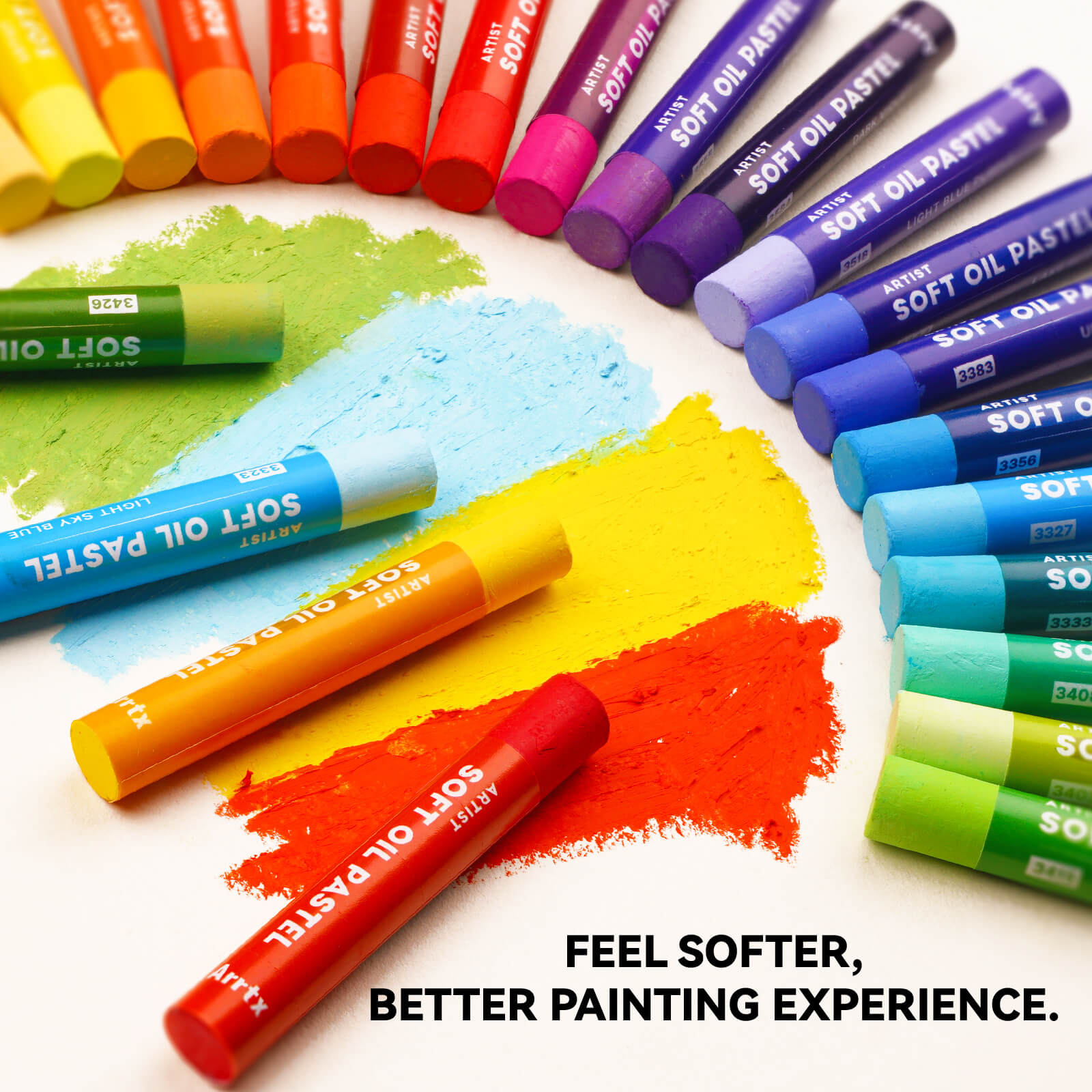Arrtx 72 couleurs pastels à l'huile ensemble de pastels à dessin lisse