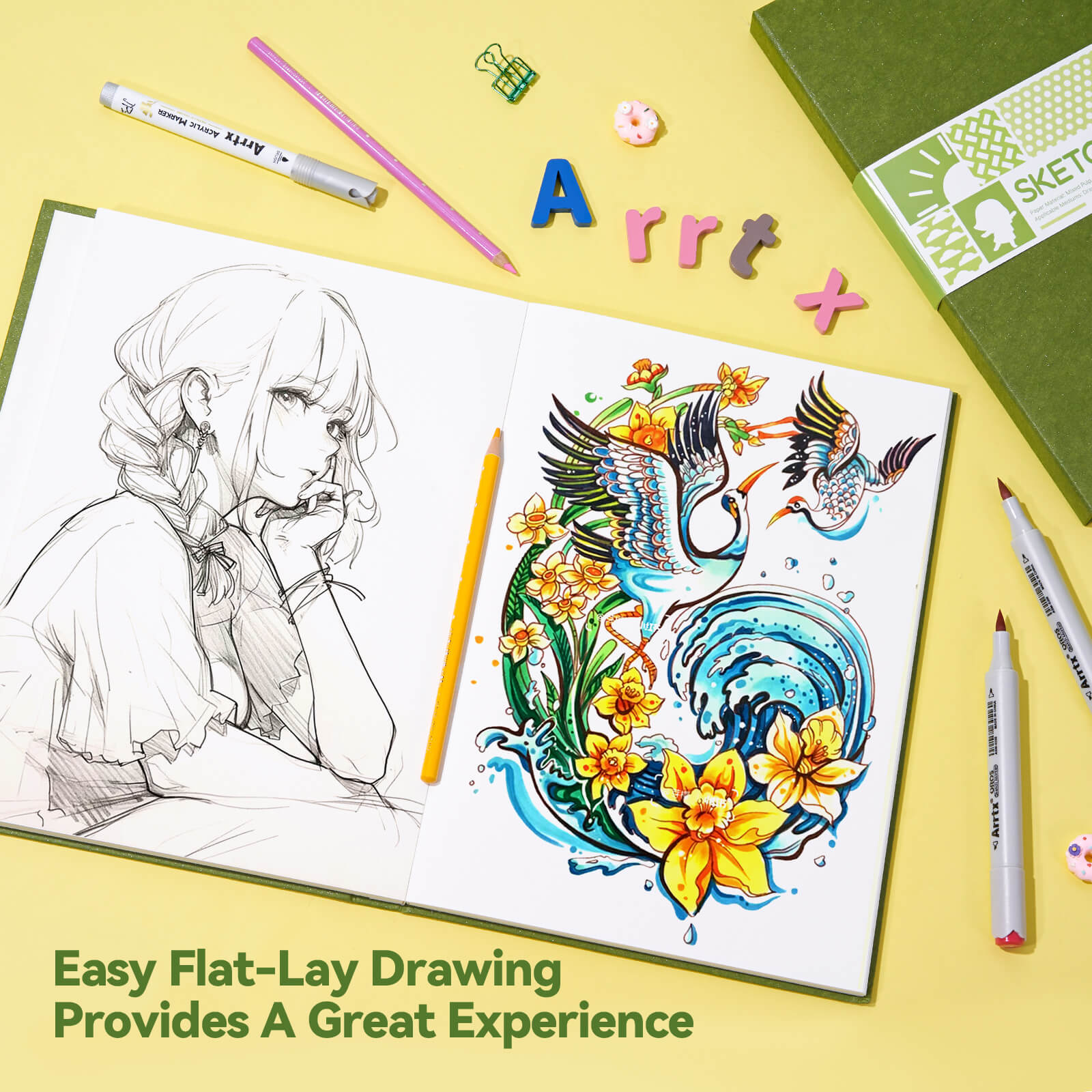 Arrtx Sketchbook A4 Artists Hardcover Drawing Paper