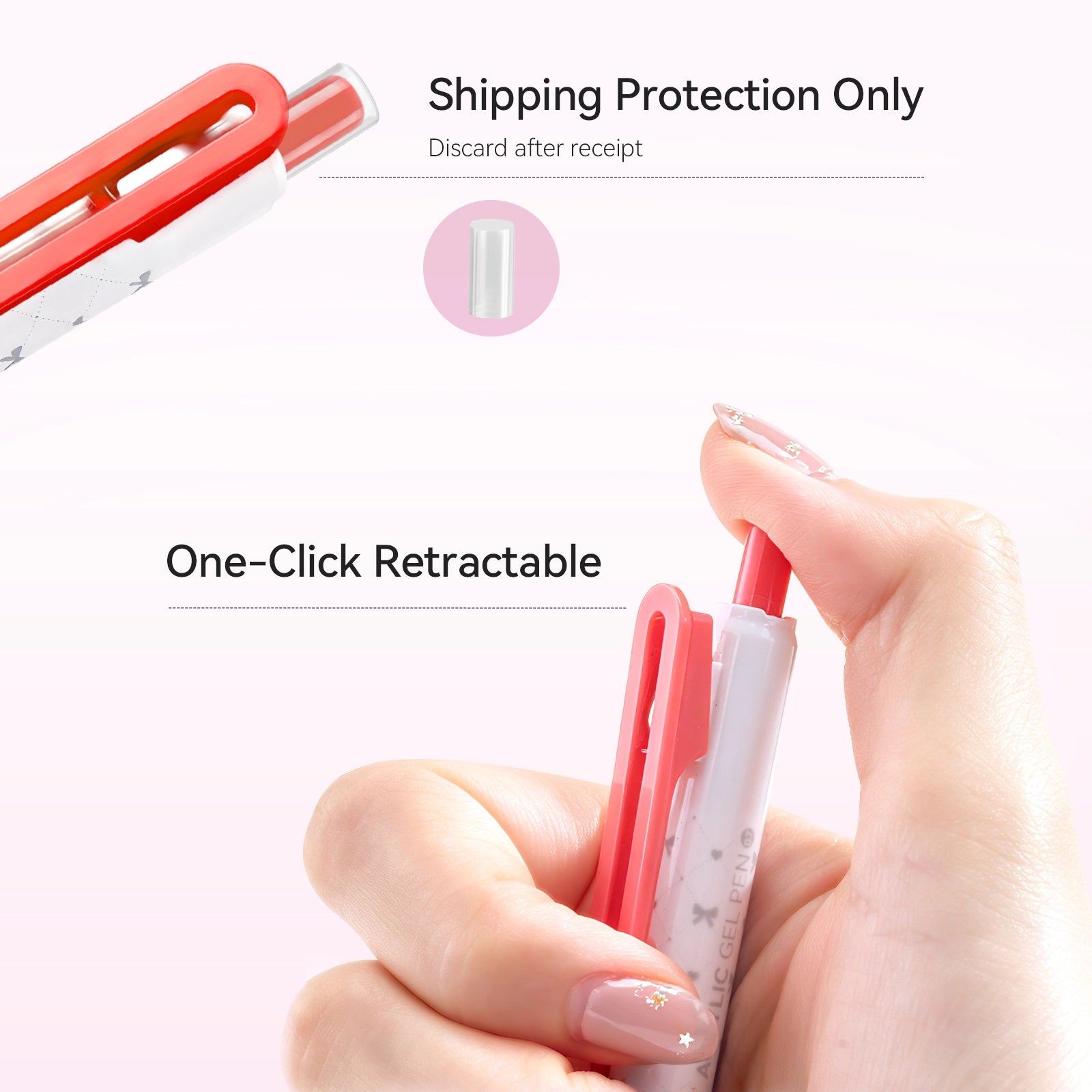 ARRTX 24 Colors Set Acrylic Gel Pens 0.7mm Bullet Tip Single Tip