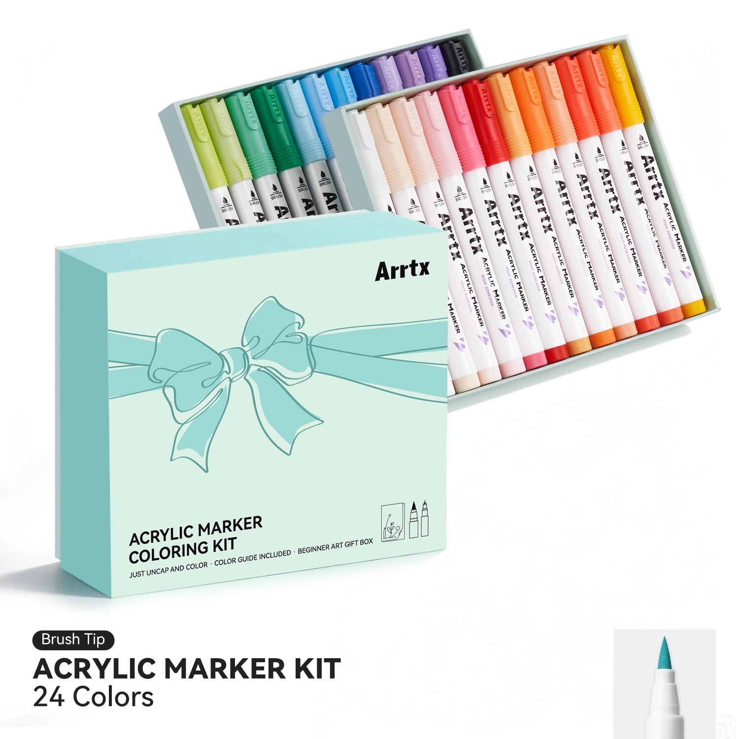 ARRTX 24 Colors Acrylic Marker Coloring Kit for Beginners – Arrtx