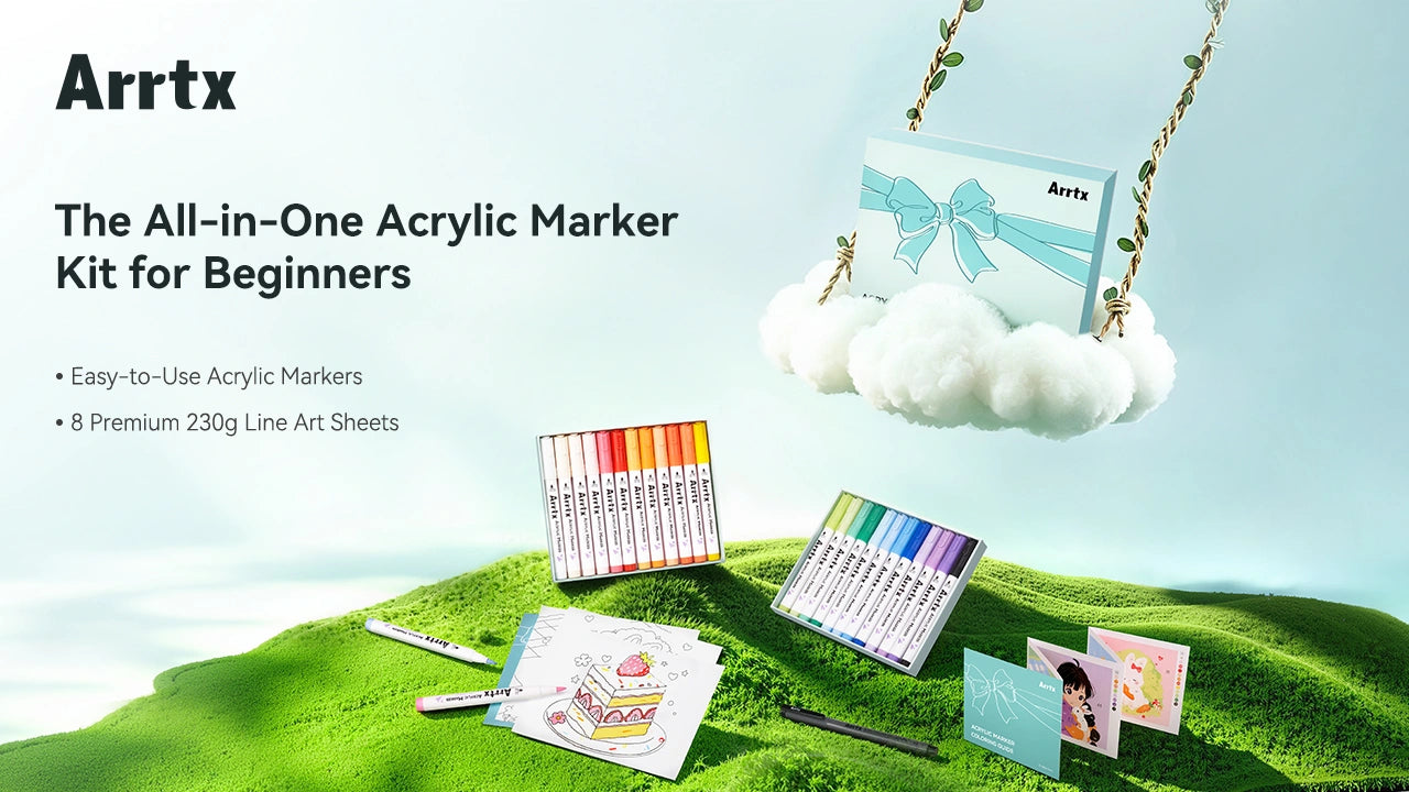 ARRTX Beginner's Painting Set:  Acrylic Marker Set