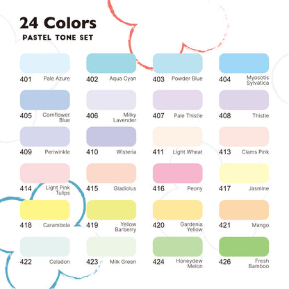 Arrtx OROS Pastel Color, 24 цвета, спиртовые маркеры