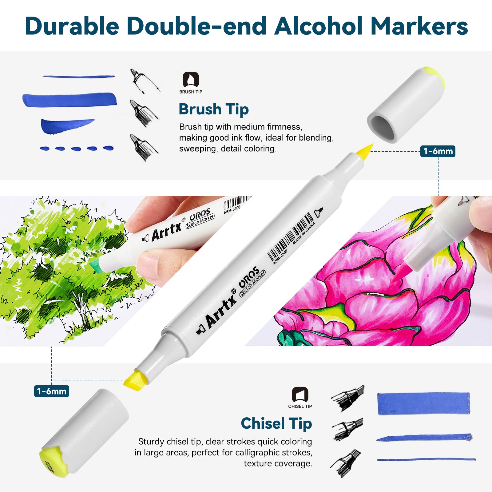 Arrtx OROS 80 couleurs marqueurs à l'alcool ensemble de stylos à peinture