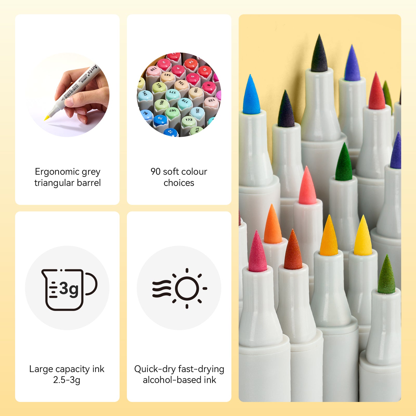 Arrtx OROS 90 Alcohol Markers Paint Markers Dual Tip