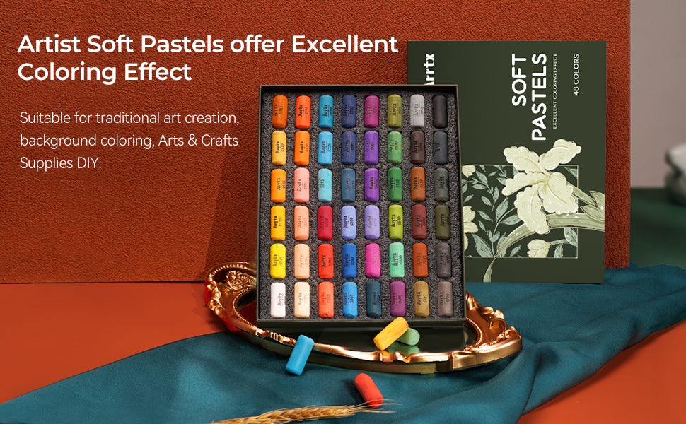 Arrtx Soft Pastels Art Supplies 48 Assorted Colors Chalk Pastels Creamy  Soft