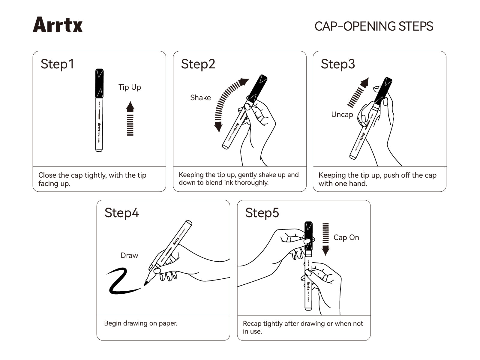 ARRTX 30 Colors Dopamine Acrylic Paint Markers – Arrtx